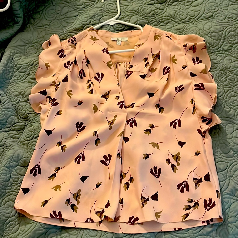 Joie Pink Blouse with Cap Sleeves